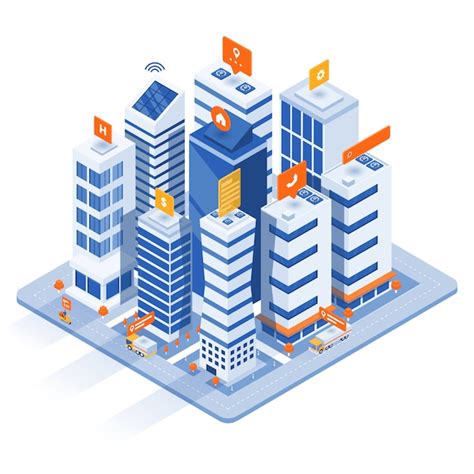 Premium Vector Modern Isometric Illustration Smart City Concept