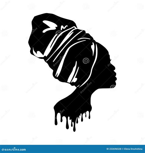 Black Woman Silhouette Of The Face African American Girl The