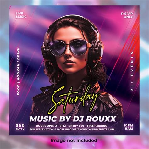 Premium PSD Club Dj Party Flyer Social Media Post