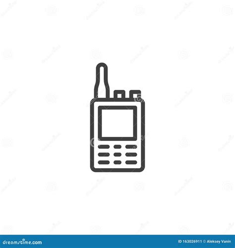 Walkie Talkie Line Icon Stock Vector Illustration Of Button 163026911