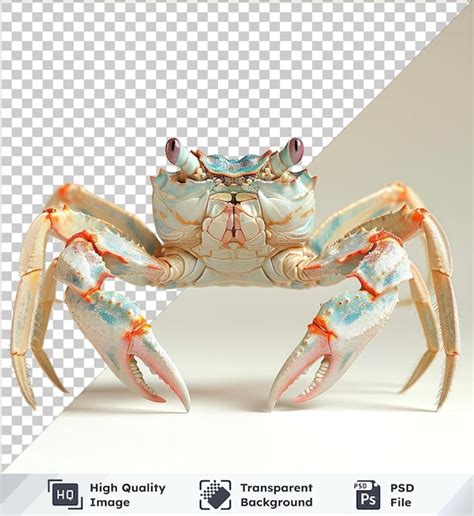 Transparent Background Psd Realistic Crab Models Featuring White And