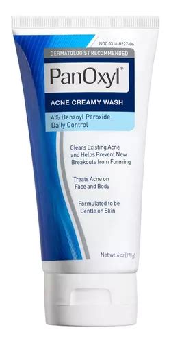 Panoxyl Acne Creamy Wash Daily Control Cara Y Cuerpo 6 Oz Meses Sin