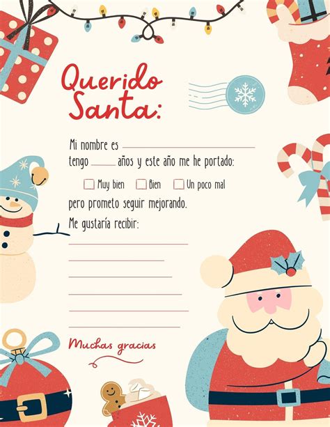 Carta Para Santa Claus Para Niños Divertida Rojo Templates By Canva