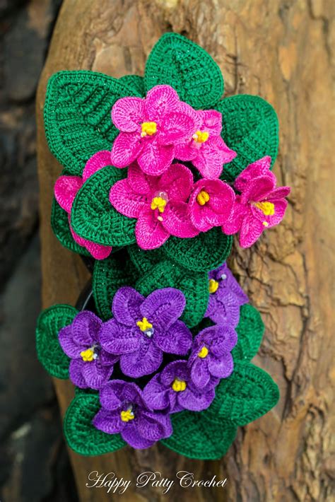 African Violet Pattern By Happy Patty Crochet Crochet Flowers