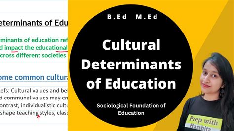 Cultural Determinants Of Education Sociological Foundation Of