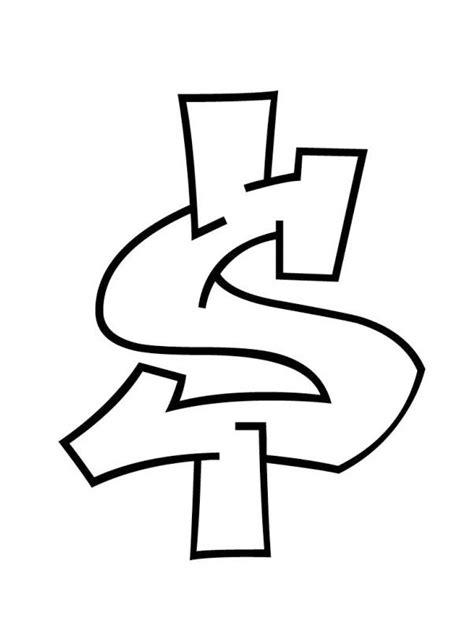 colouring page Graffiti Dollar Sign | coloringpage.ca