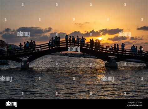 The Wooden Bridge Spanning The Water Channel In Lefkada Town A Popular