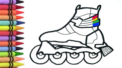 How To Draw Roller Skates Cara Menggambar Sepatu Roda Yang Mudah