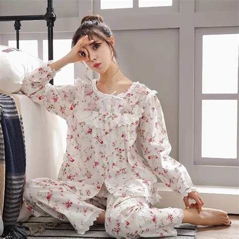 New Pajamas For Women Spring And Autumn Long Sleeve Cotton Thin