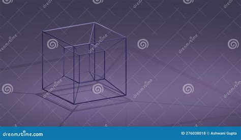 3 Dimensional Render Of A 4 Dimensional Tesseract Stock Illustration