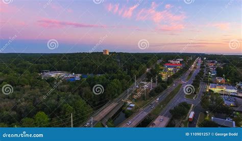 Aerial Shot Of Daphne Alabama On A Nice Autumn Evening Stock Image