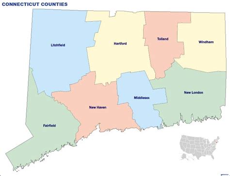 Connecticut Counties Wall Maps Of The World The Wall Maps