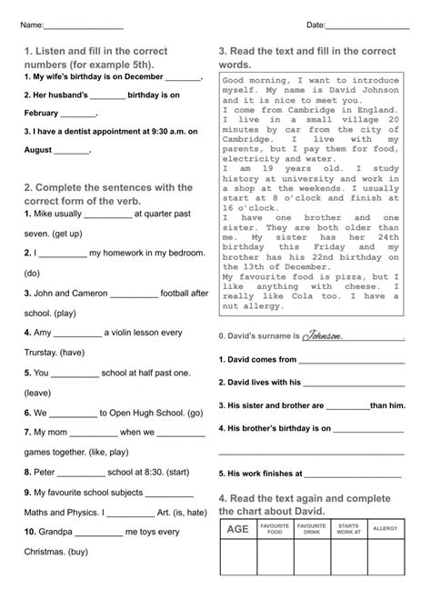 Project Fourth Edition Unit A Test Worksheet Ordinal Numbers