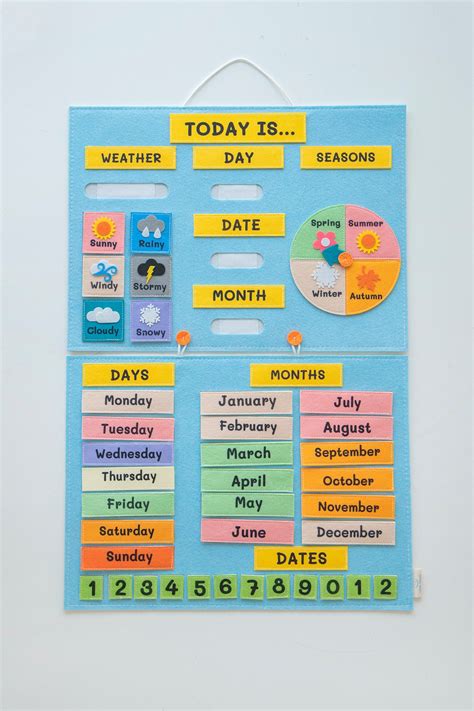 My First Calendar All About Today Calendar Felt Learning Board