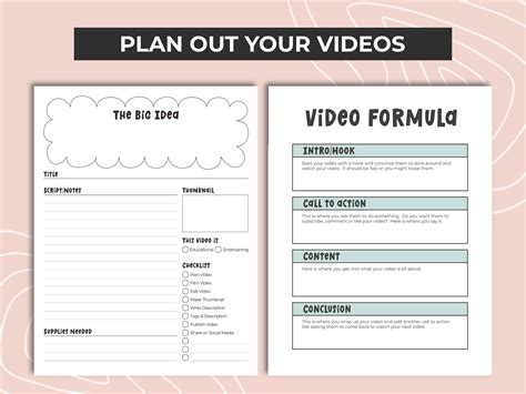 Kids Youtube Planner Video Planner Social Media Planner Youtube