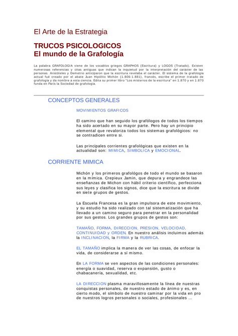 Pdf El Mundo De La Grafologia Pdf Fileel Arte De La Estrategia