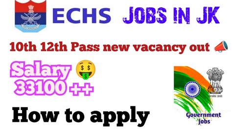 ECHS Jobs In Jk 10th Pass New Vacancy Out Salary 31000 New Jobs Out