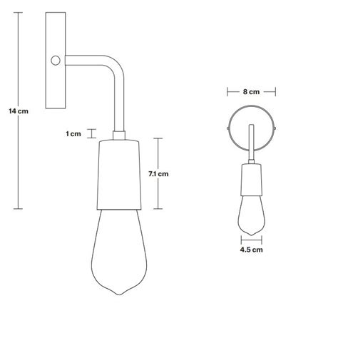 2 X Industville Sleek Edison Wall Light Brass