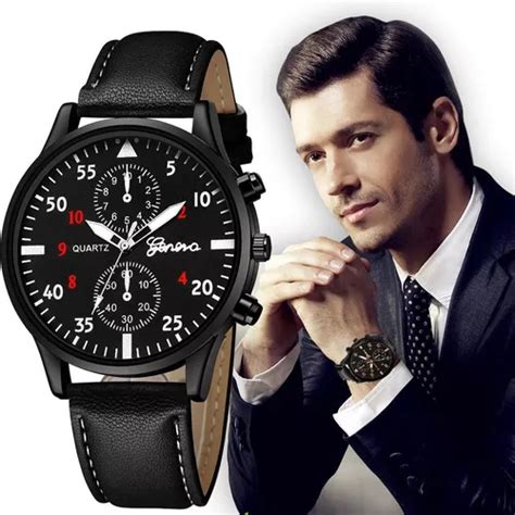 Reloj Hombre Geneva Piel Vinil Moda Caballero Elegante B290 Color De La