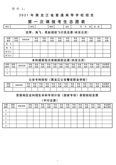 2023年黑龙江高考志愿填报样本模板附填报指南 战马教育