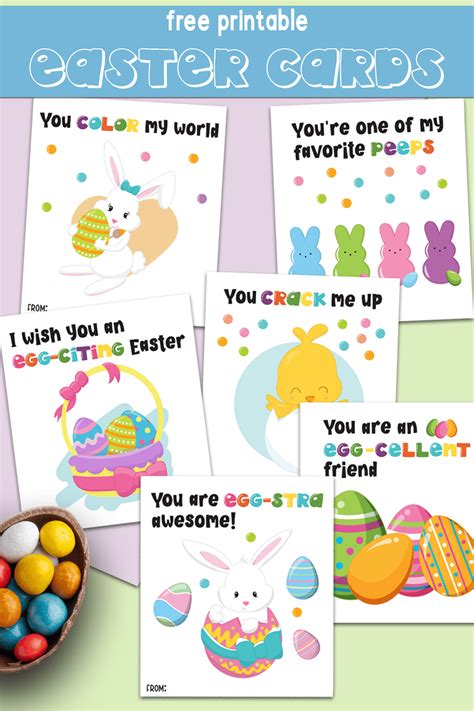 Set Of 6 Free Printable Easter Cards For Kids