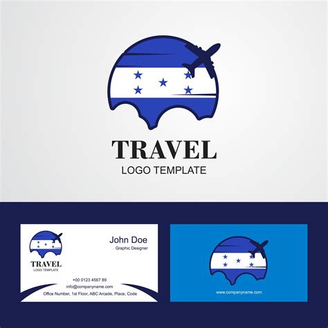 Travel Honduras Flag Logo and Visiting Card Design 14163433 Vector Art