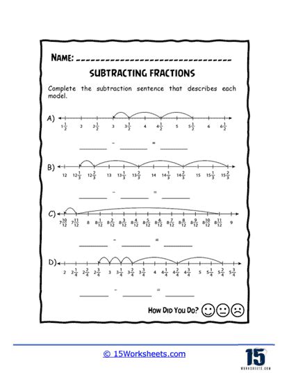 Subtracting Fractions Worksheets 15