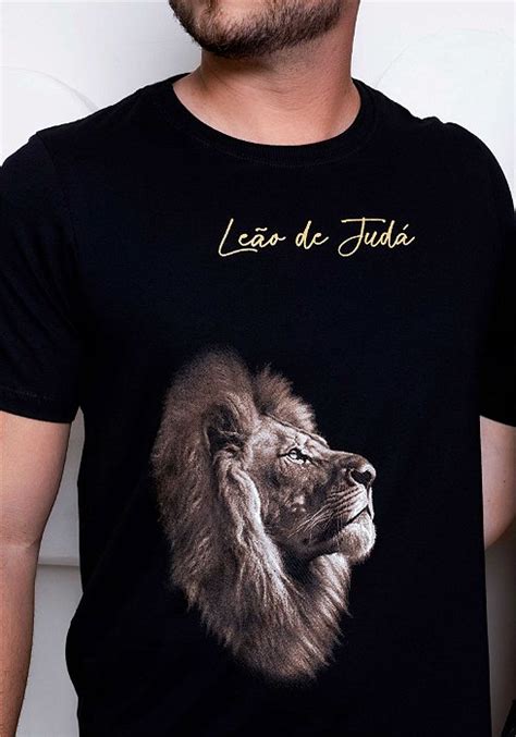 T Shirt Masculina Rosto Le O De Jud Cor Preto Delbo T Shirts A