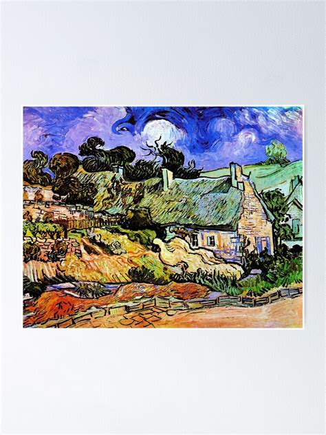 Poster Maisons Aux Toits De Chaume De Vincent Van Gogh Par