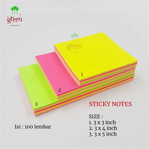 Jual Sticky Notes Sticky Notes Isi 100 Lembar Memo Stick Memo Kertas