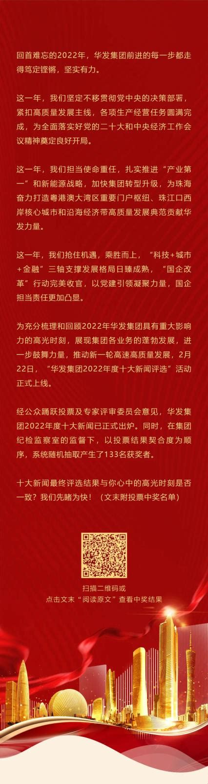 华发集团2022年度十大新闻重磅出炉！（内附投票中奖名单）华发集团