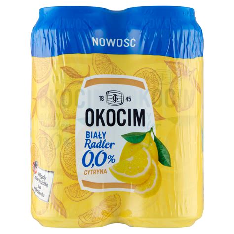 Nealkoholiniai gėrimai OKOCIM RADLER CYTRYNA Piwo bezalkoholowe 4x500ml