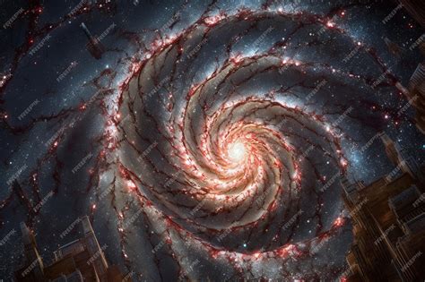 Premium AI Image | A spiral galaxy with a spiral design in the center.