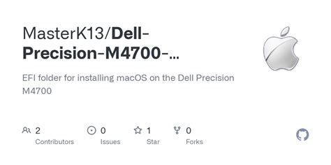 GitHub MasterK13 Dell Precision M4700 Hackintosh EFI Folder For