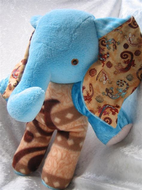 Stuffed ELEPHANT Baby Shower BLUE elephant turquoise GECKO