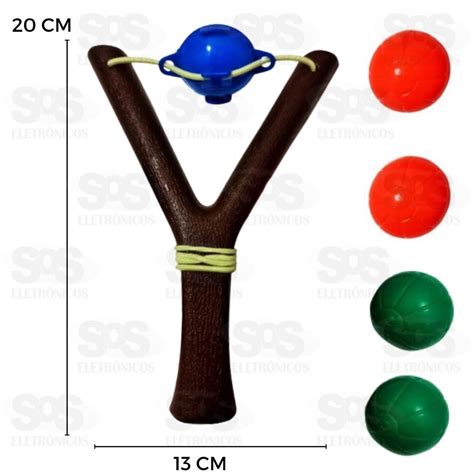 Estilingue Tiro Ao Alvo Brinquedo Infantil 4 Bolas 0302