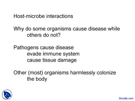 Host Microbe Interactions Principles Of Microbiology Lecture Slides