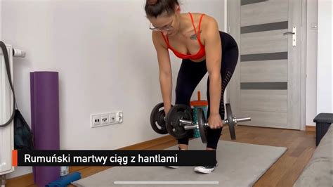 Rumu Ski Martwy Ci G Z Hantlami Dumbbell Romanian Deadlift