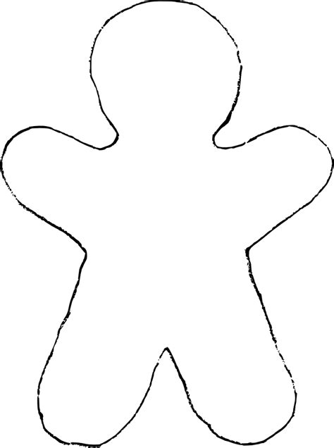 Free Gingerbread Man Outline, Download Free Gingerbread Man Outline png ...