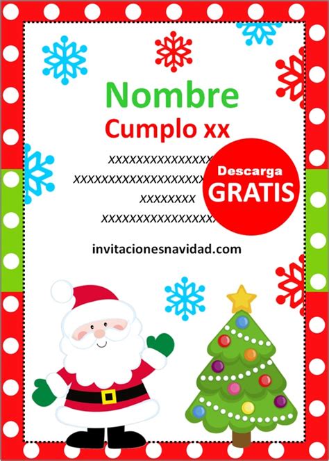 Invitaciones De Cumpleaños De Navidad Invitaciones Navidad