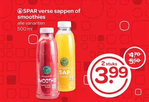 SPAR Verse Sappen Of Smoothies 500ml 2 Stuks Aanbieding Bij Spar