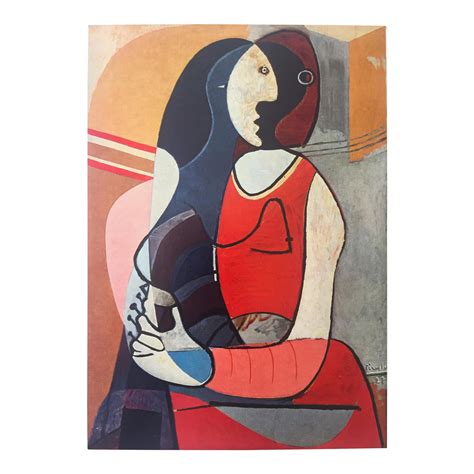 Pablo Picasso Rare Vintage 1955 Authentic Modernist Lithograph Print Seated Woman 1927