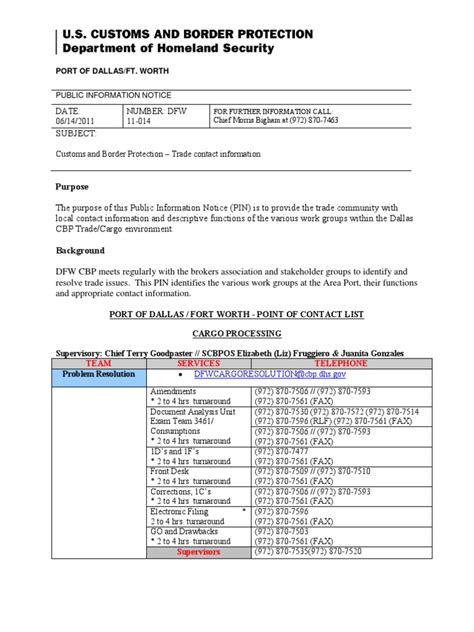 Dfw11 014 Pdf Us Customs And Border Protection Nature