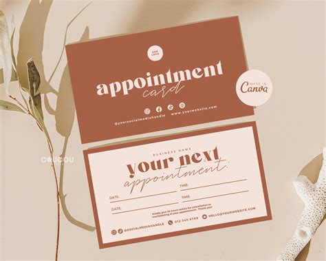 Printable Appointment Reminder Card Appointment Card Etsy In 2024