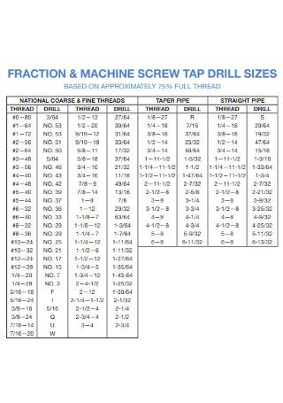 Starrett Drill And Tap Chart Jacquelynmonika