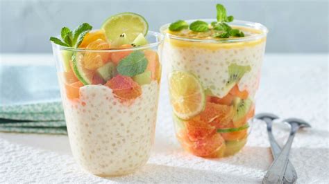 Tapioca Au Lait De Coco Orange Abricot Kiwi Et Citron Vert Facile Et