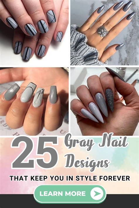 Pretty Gray Nails Light Gray Nails Grey Matte Nails Grey Nail Art