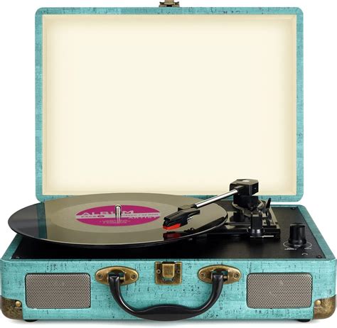 Vinyl Suitcase Record Player Bluetooth Turntable With Built