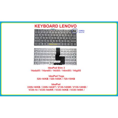 Jual Keyboard Lenovo Ideapad Slim 3 14igl05 14iml05 14ada05 14are05 14iil05 Tanpa Lampu