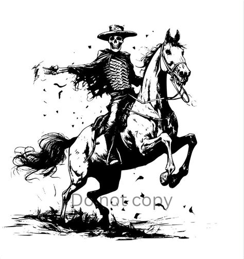 Halloween Skeleton Riding Horse Instant Digital Download PNG Design ...